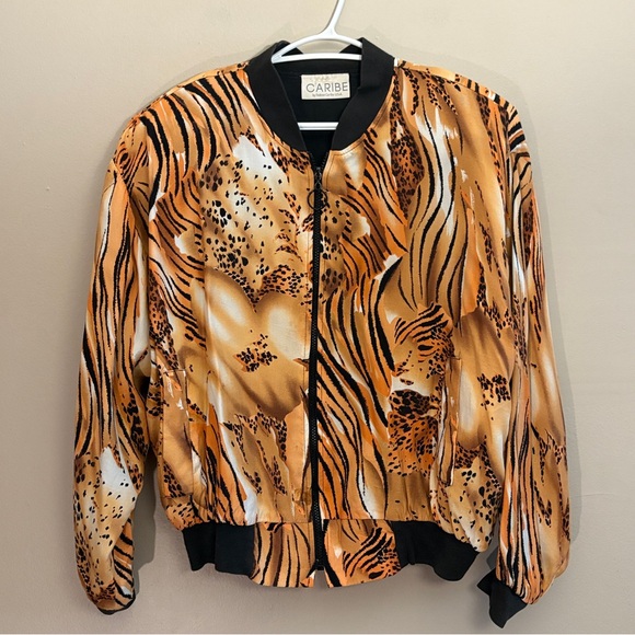 Carbie Jackets & Blazers - Vintage 80s CARBIE Animal Print Bomber Jacket – Size Medium Like New